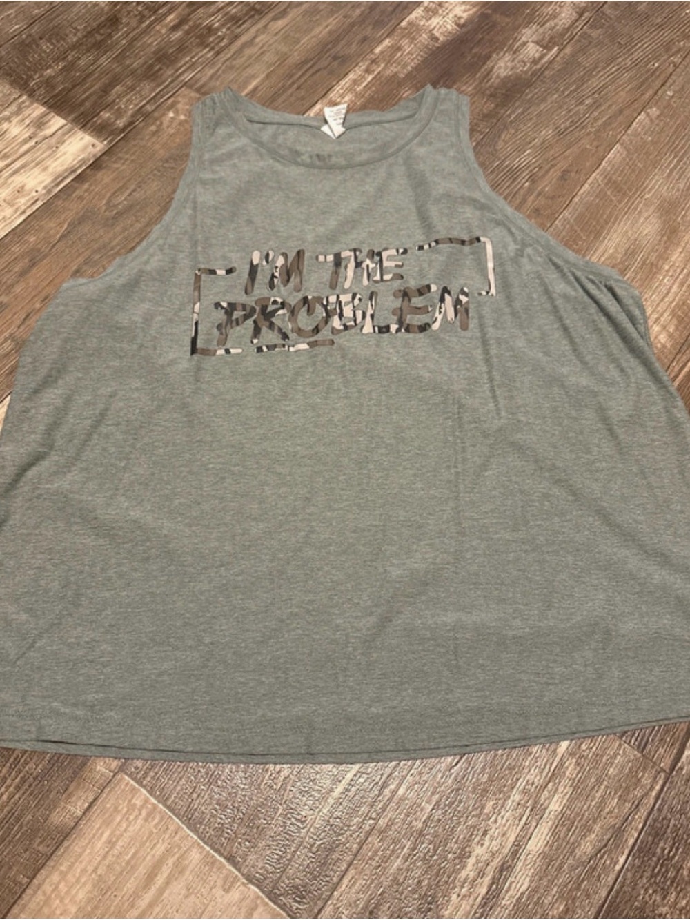 Athletic Works Heather Green "I'm The Problem" Women's Tank